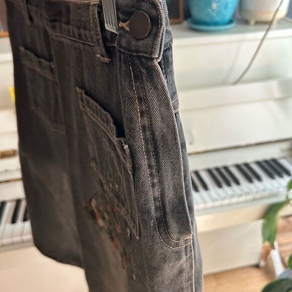 Tristan & Iseut Embroidered A-Line Denim Skirt 29" M - Picture 10 of 16